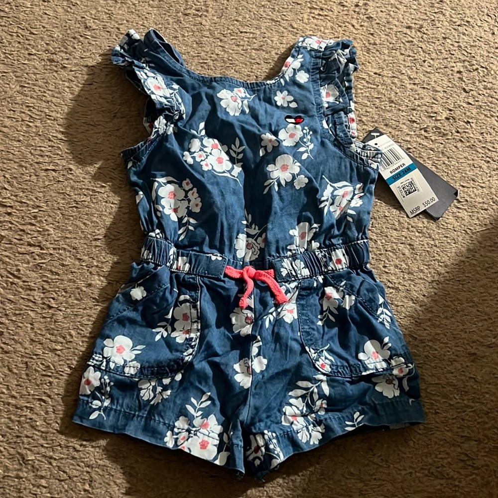 NEW! 24M Tommy Hilfiger floral romper!